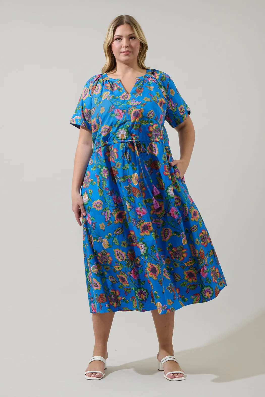 Anabelle Floral Fatima Ruffle Midi Dress Curve sold by Sugarlips product image thumbnail 5
