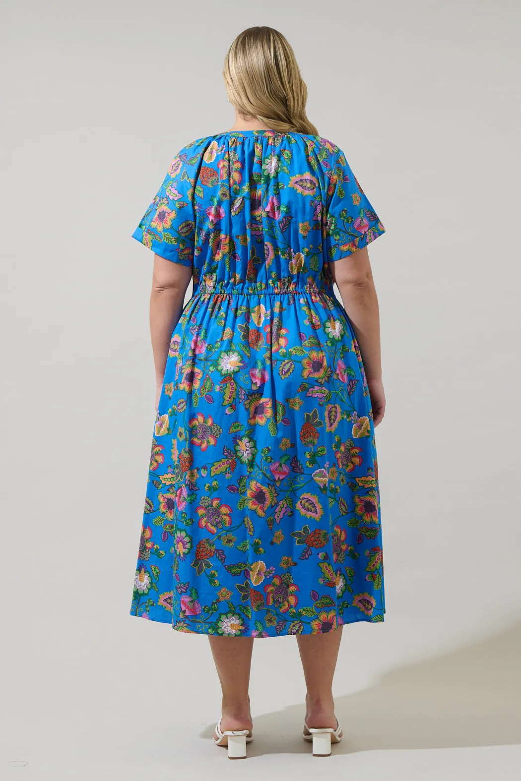 Anabelle Floral Fatima Ruffle Midi Dress Curve sold by Sugarlips product image thumbnail 2