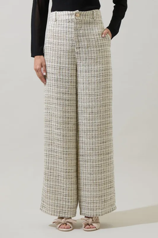 Gisella Tweed Chelsea Wide Leg Trousers sold by Sugarlips