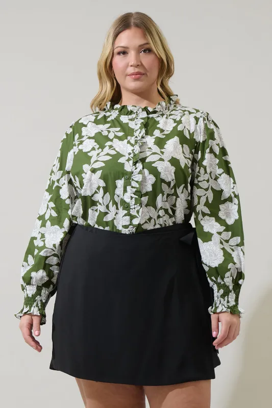 Haizley Floral Minny Long Sleeve Top Curve sold by Sugarlips