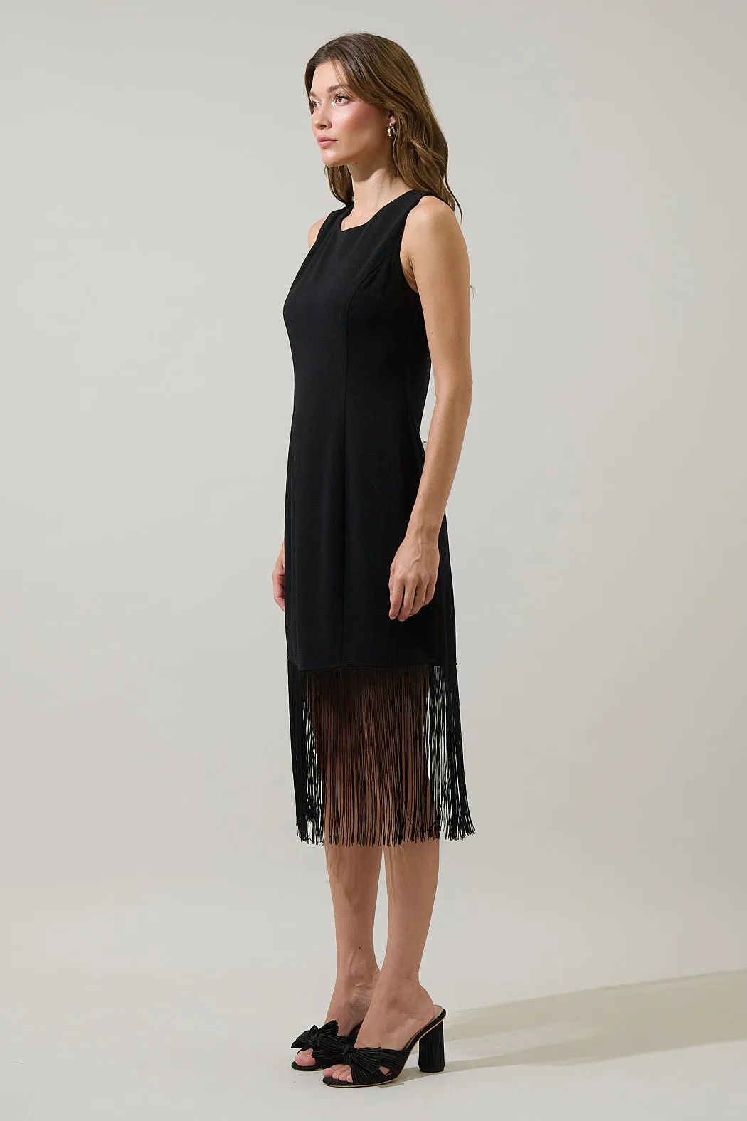 Ardena Sleeveless Fringe Midi Dress sold by Sugarlips product image thumbnail 3