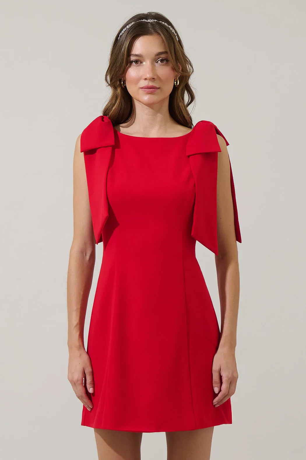 Naelle Shoulder Bow Mini Dress sold by Sugarlips