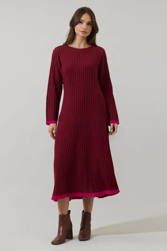 Kamala Long Sleeve Knit Midi Dress sold by Sugarlips