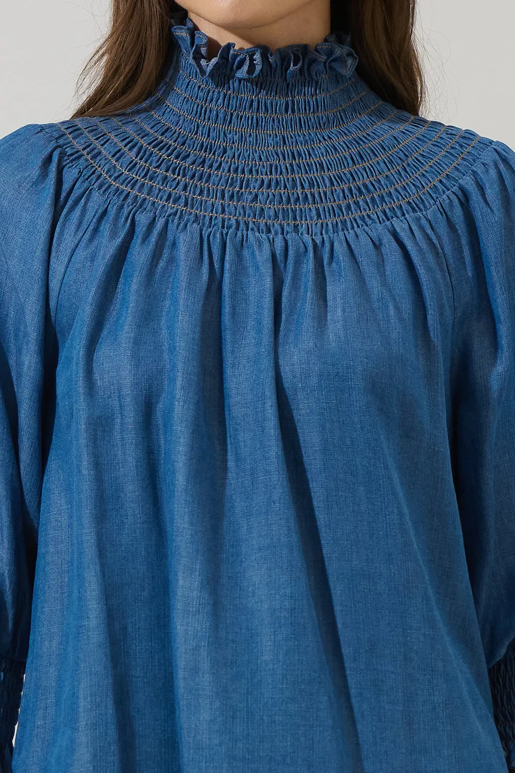 Juvia Chambray Verity Smocked Top sold by Sugarlips product image thumbnail 5