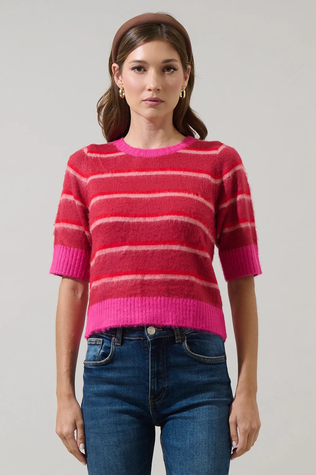 Avanti Stripe Sweater Top sold by Sugarlips