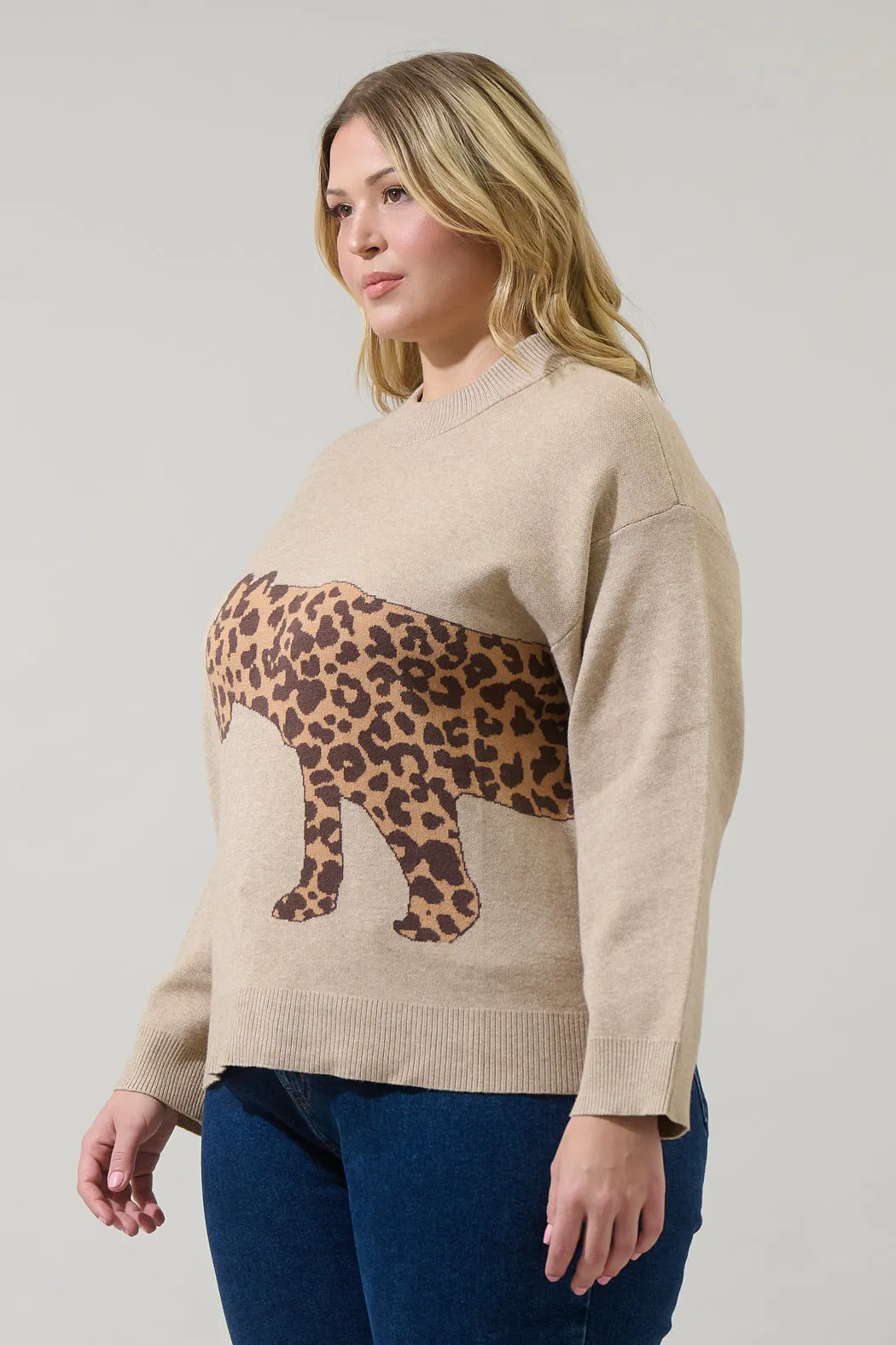 Jazara Leopard Knit Sweater Curve sold by Sugarlips product image thumbnail 3