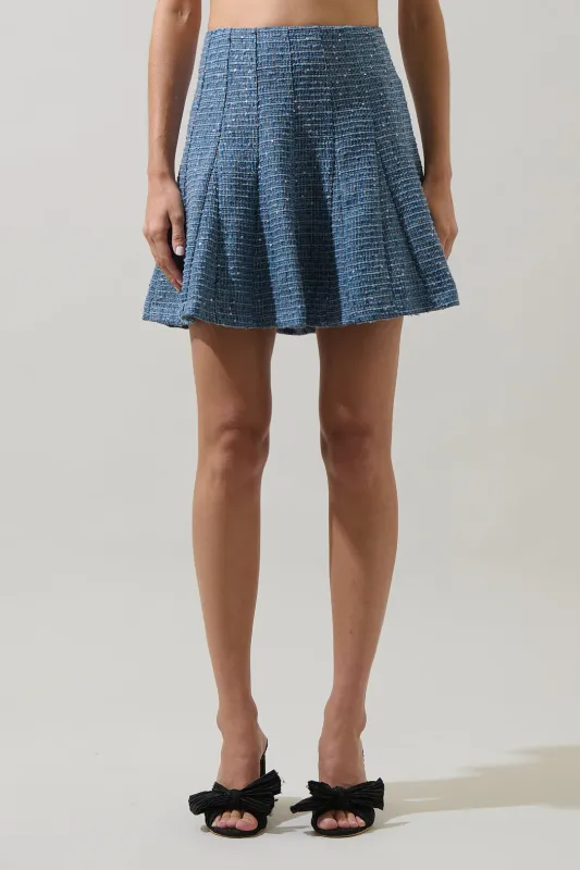 Jenavy Tweed Flare Mini Skirt sold by Sugarlips