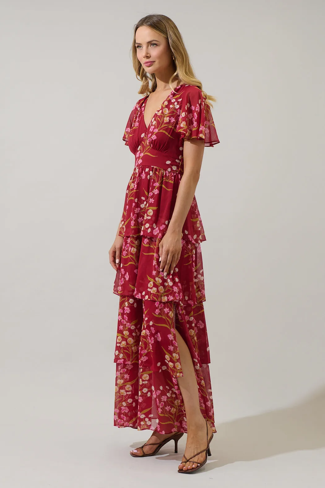 Ginnie Floral Amabel Tiered Maxi Dress sold by Sugarlips product image thumbnail 4