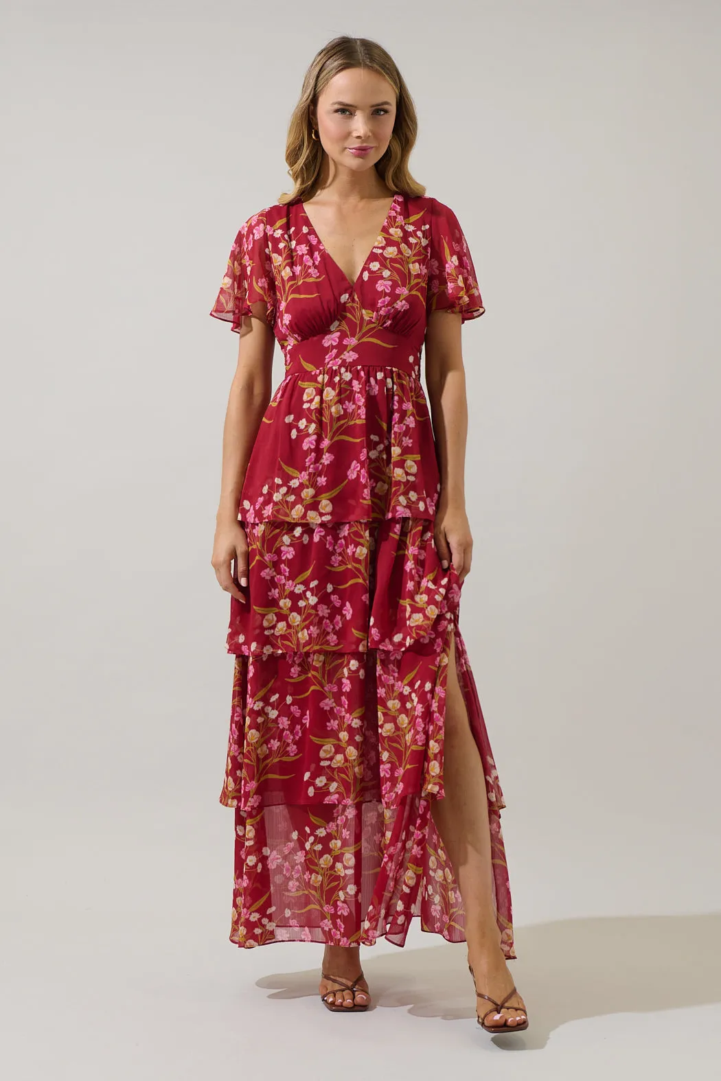 Ginnie Floral Amabel Tiered Maxi Dress sold by Sugarlips product image thumbnail 2