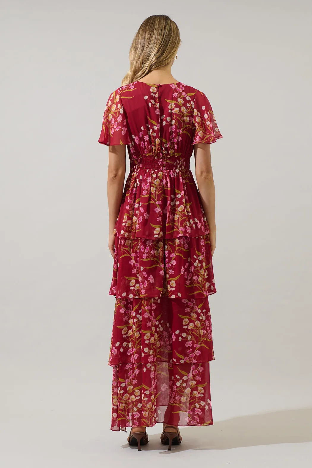 Ginnie Floral Amabel Tiered Maxi Dress sold by Sugarlips product image thumbnail 3