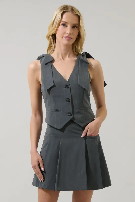 Giany Button Down Bow Vest sold by Sugarlips