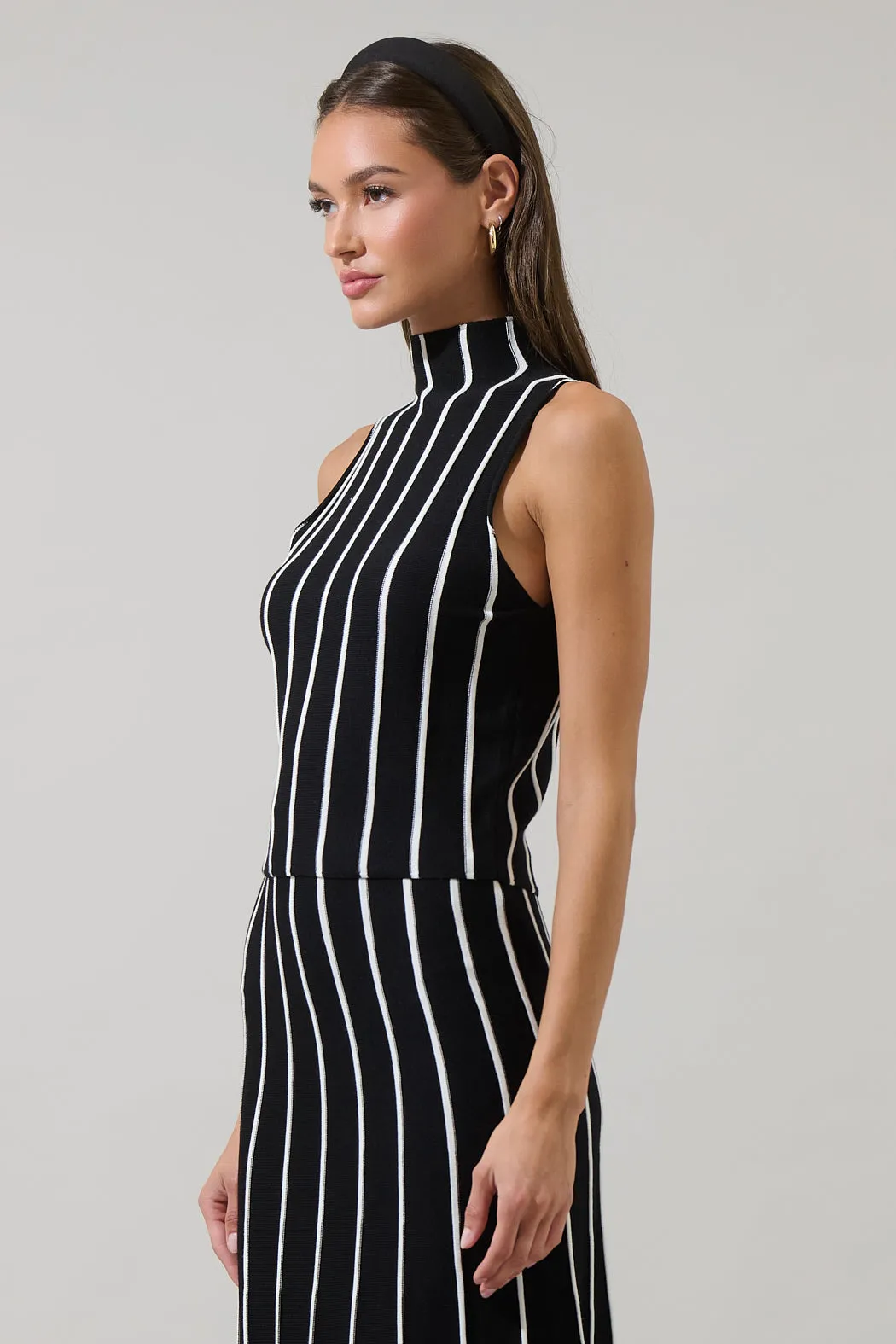 Devary Stripe Mock Neck Knit Top sold by Sugarlips product image thumbnail 3