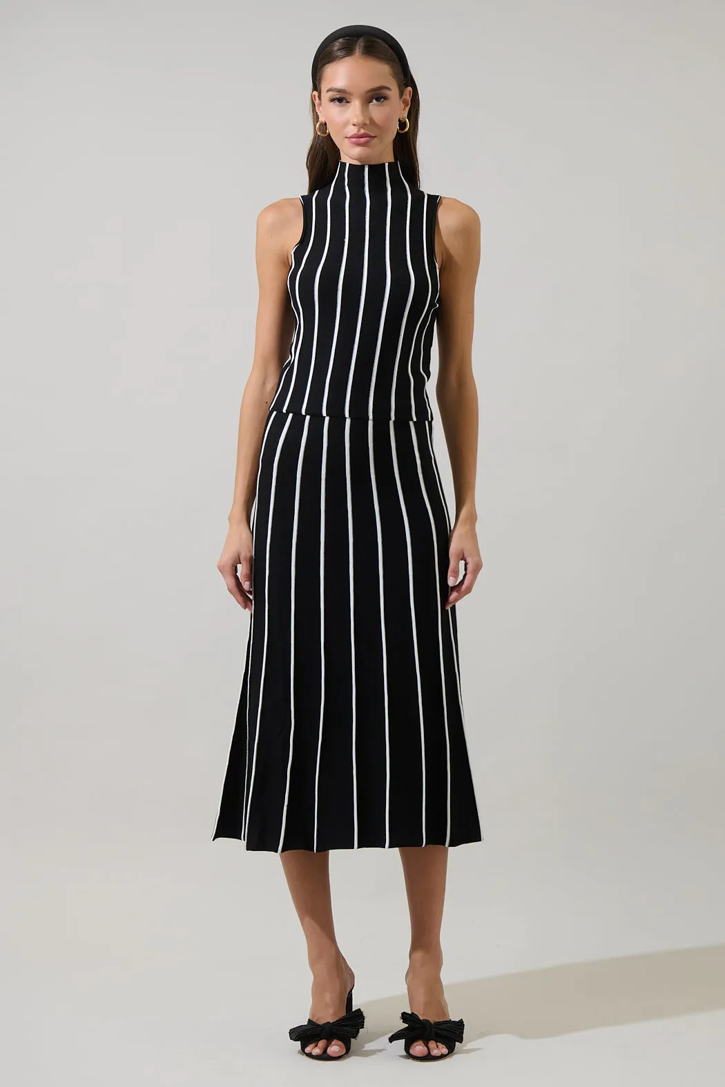 Devary Stripe Mock Neck Knit Top sold by Sugarlips product image thumbnail 4