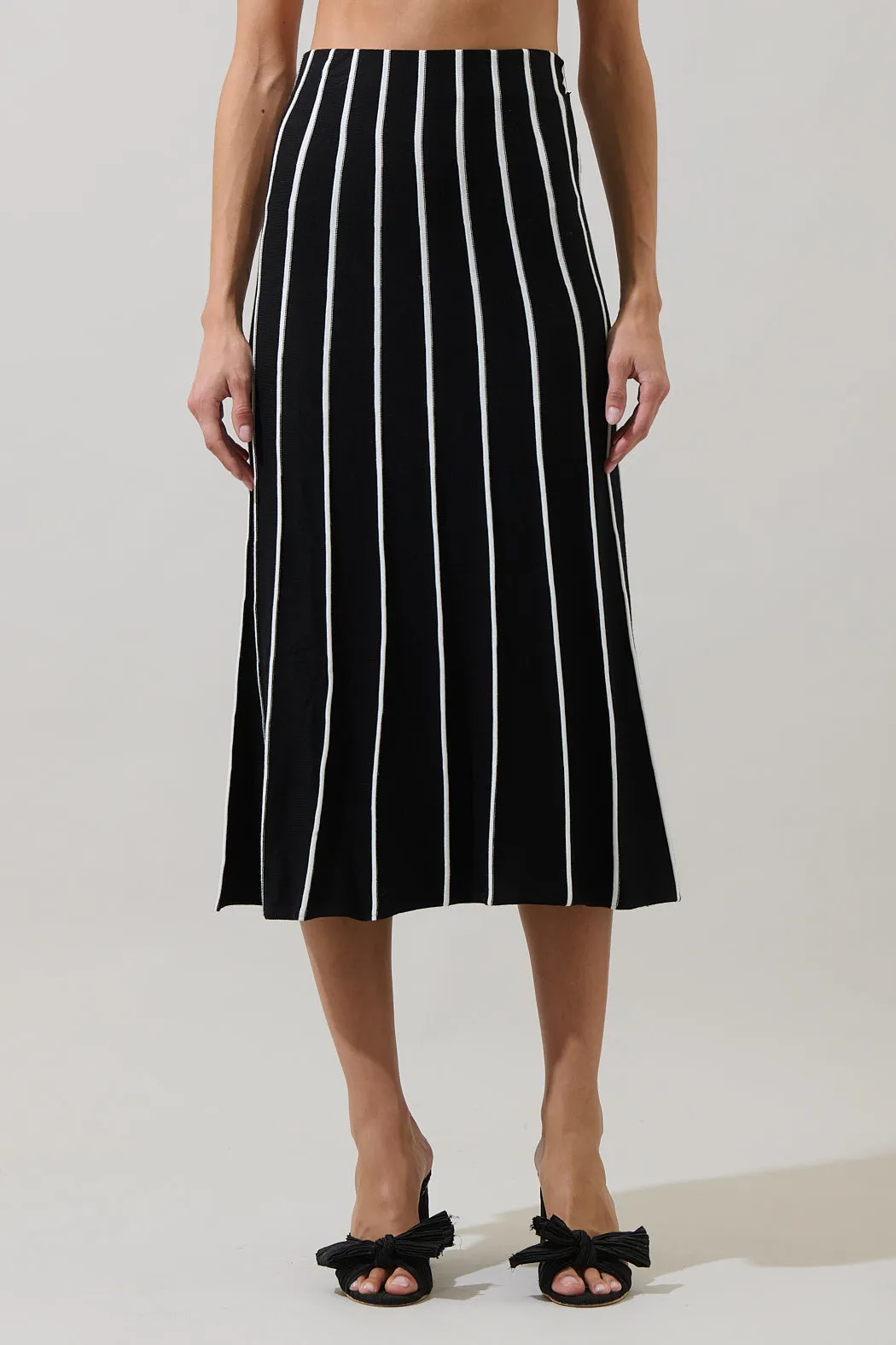 Devary Stripe Midi Knit Skirt sold by Sugarlips