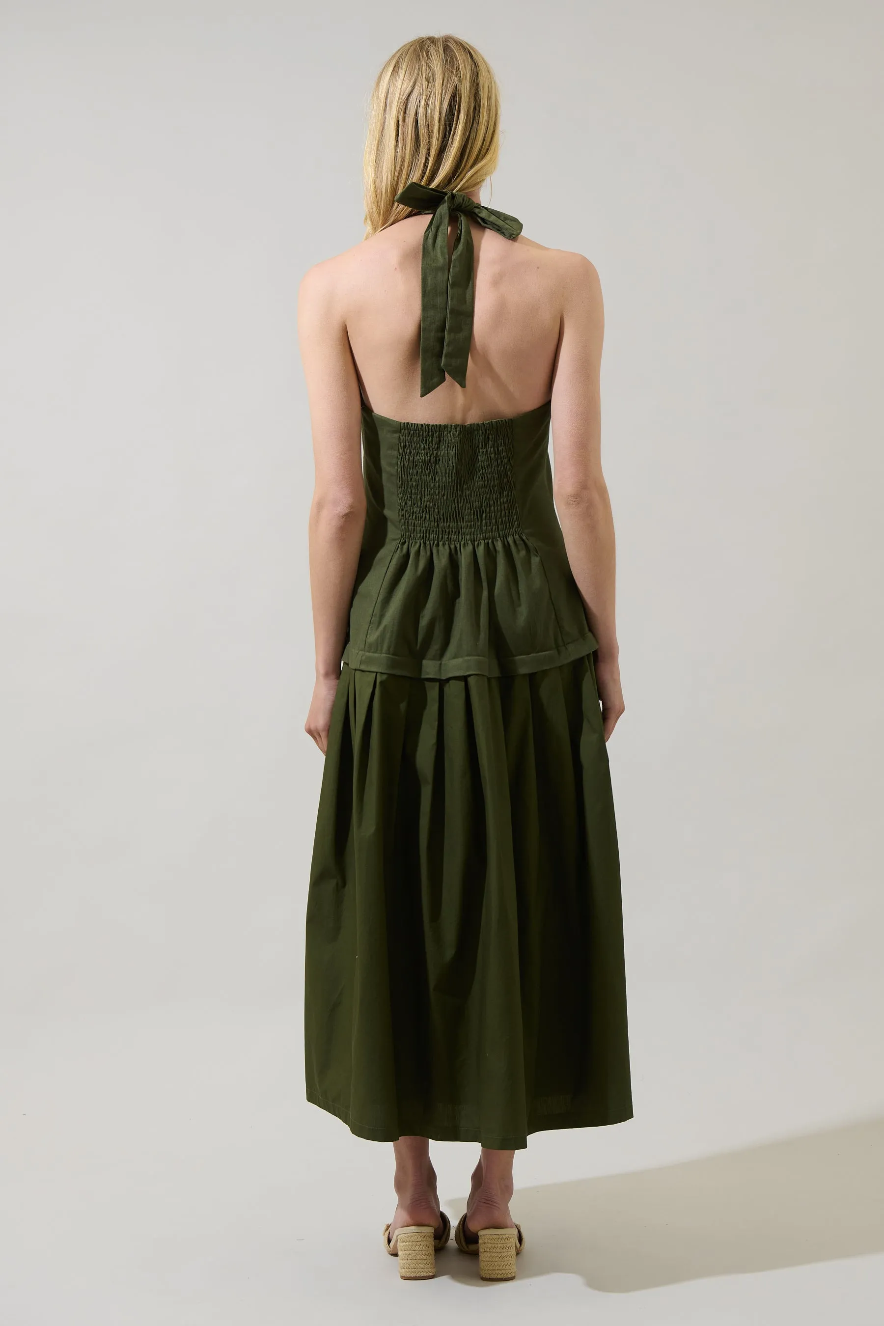 Carine Pleated Halter Midi Dress sold by Sugarlips product image thumbnail 2