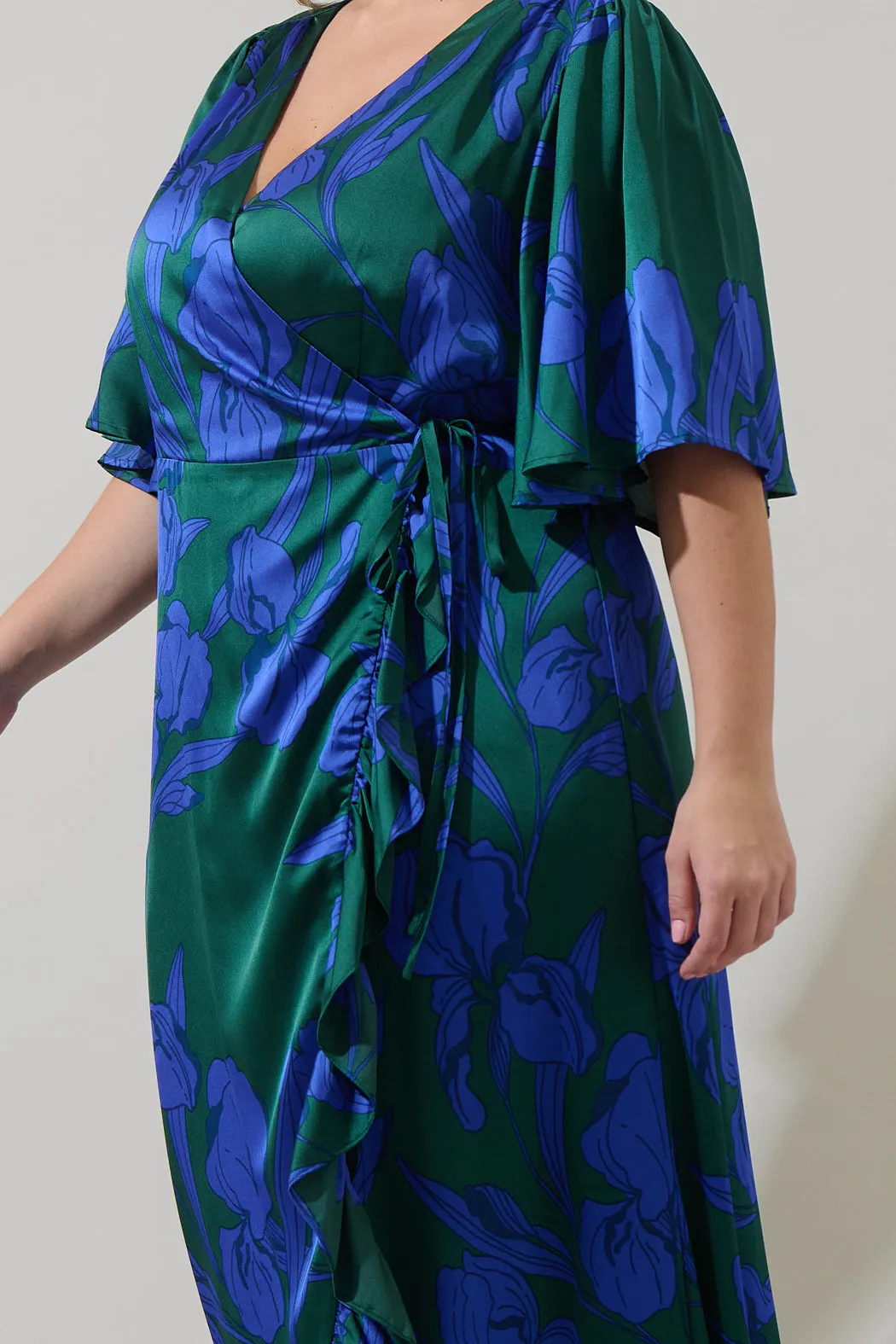 Busbee Floral Abelia Hi-Low Maxi Wrap Dress Curve sold by Sugarlips product image thumbnail 4