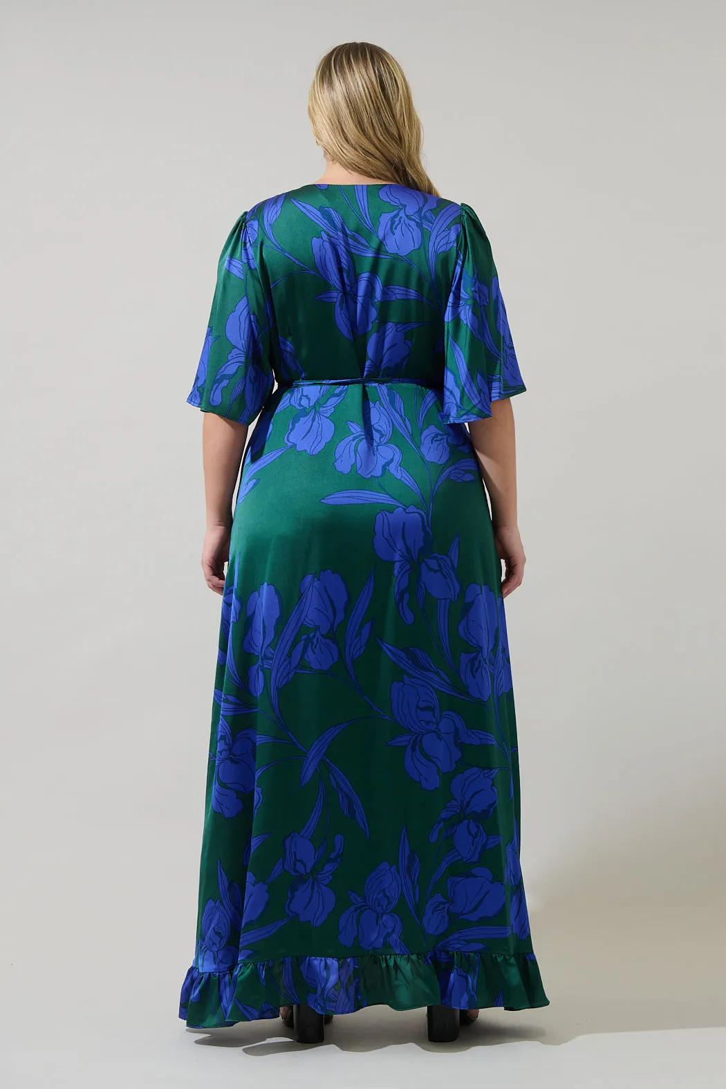 Busbee Floral Abelia Hi-Low Maxi Wrap Dress Curve sold by Sugarlips product image thumbnail 2