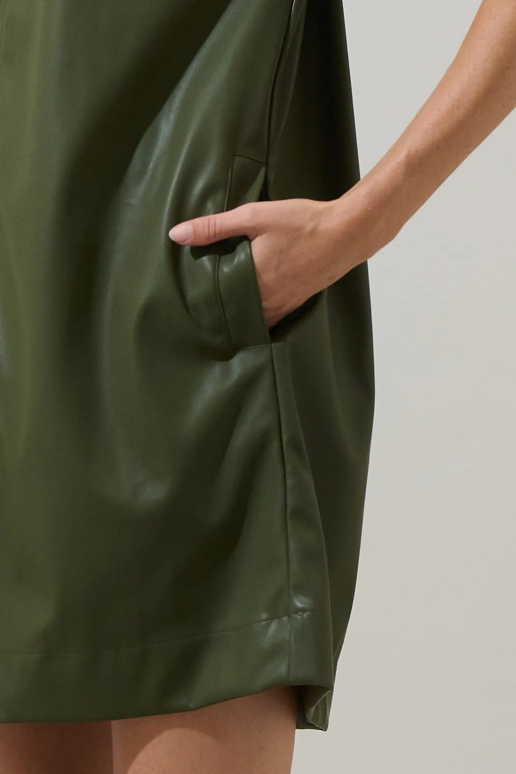 Polley Leather A-line Mini Dress sold by Sugarlips product image thumbnail 5