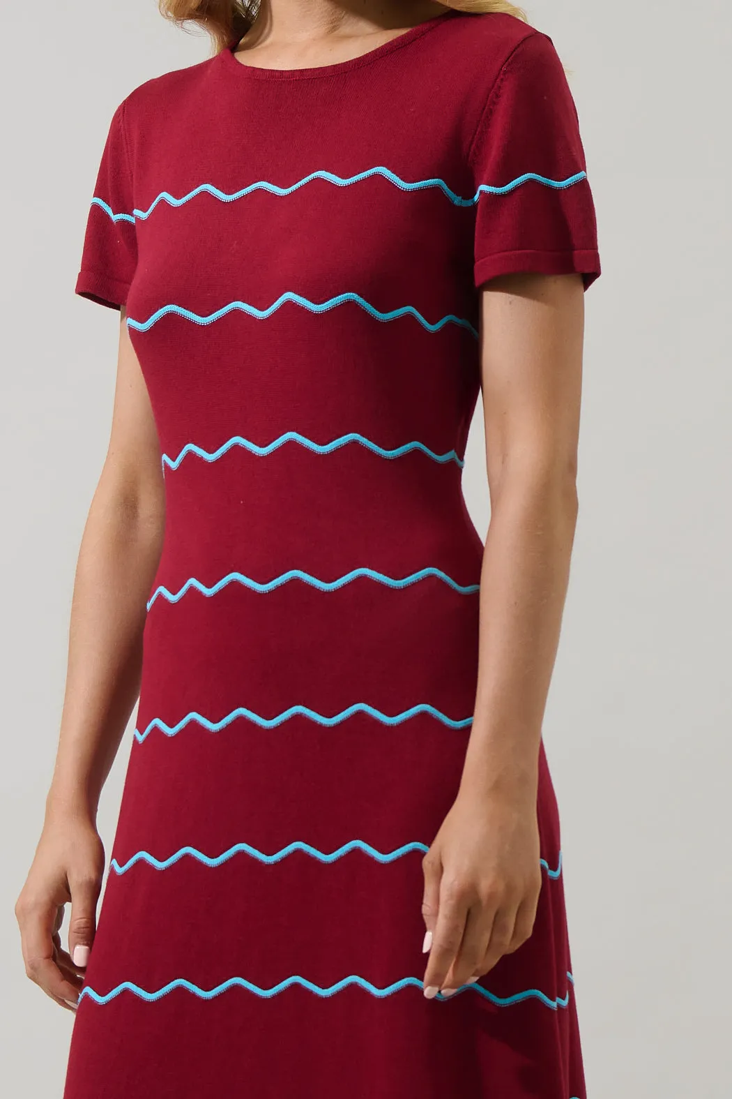 Darlene Stripe Wave Midi Sweater Dress sold by Sugarlips product image thumbnail 4