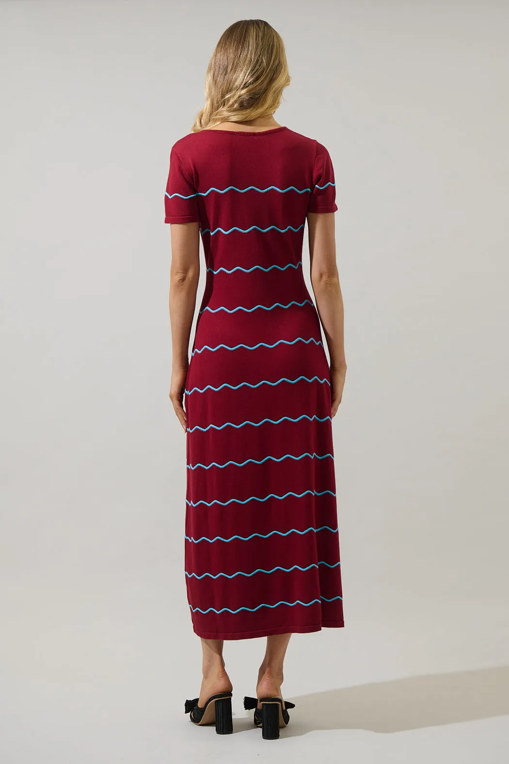 Darlene Stripe Wave Midi Sweater Dress sold by Sugarlips product image thumbnail 2
