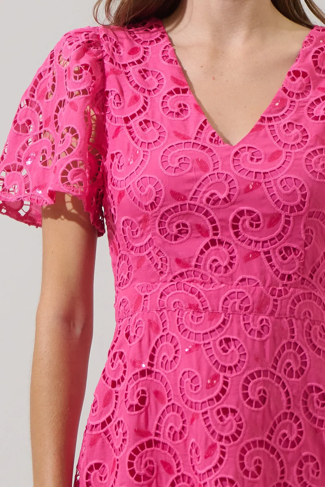 Kathleen Sequin Eyelet Tayla Mini Dress sold by Sugarlips product image thumbnail 5