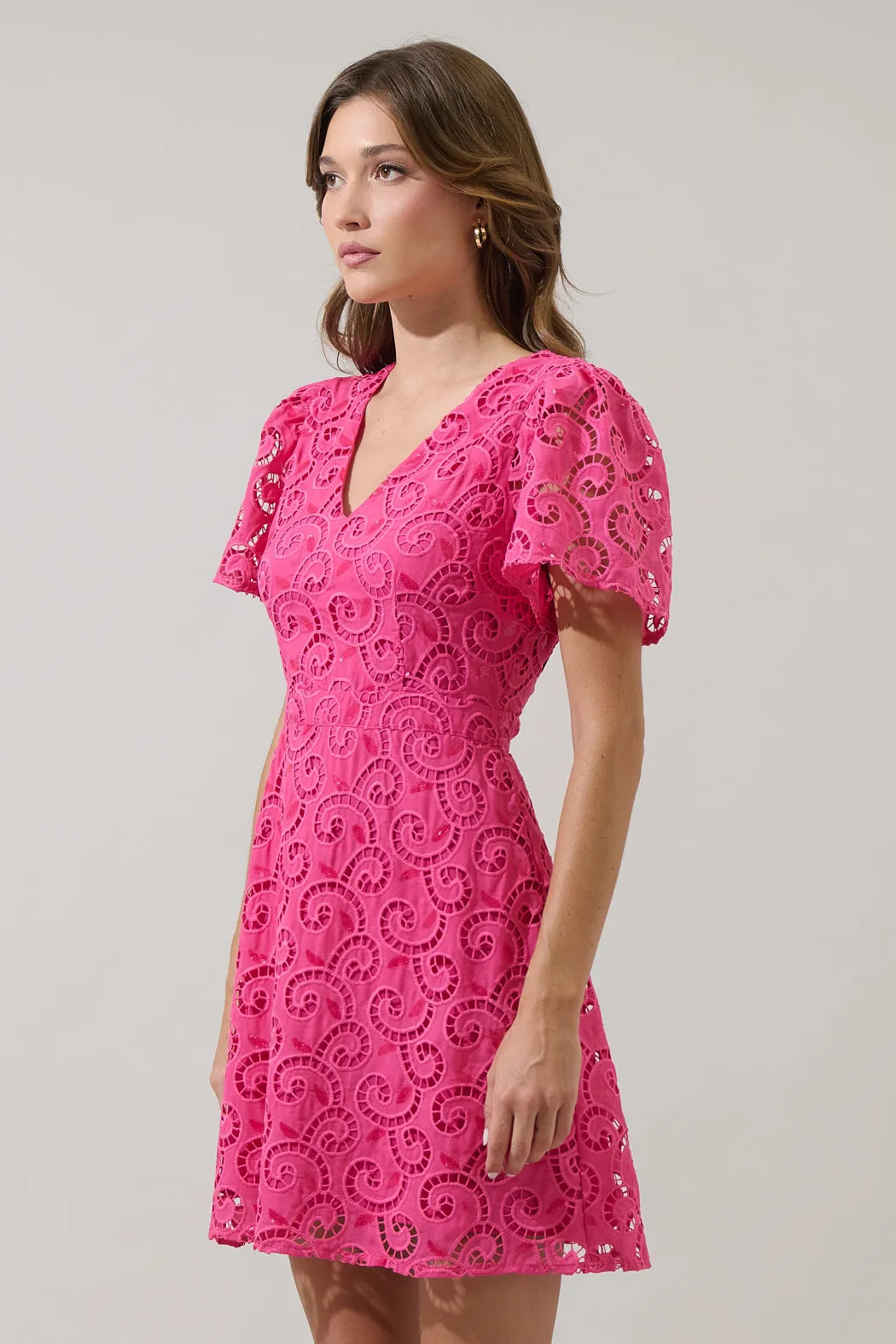 Kathleen Sequin Eyelet Tayla Mini Dress sold by Sugarlips product image thumbnail 3