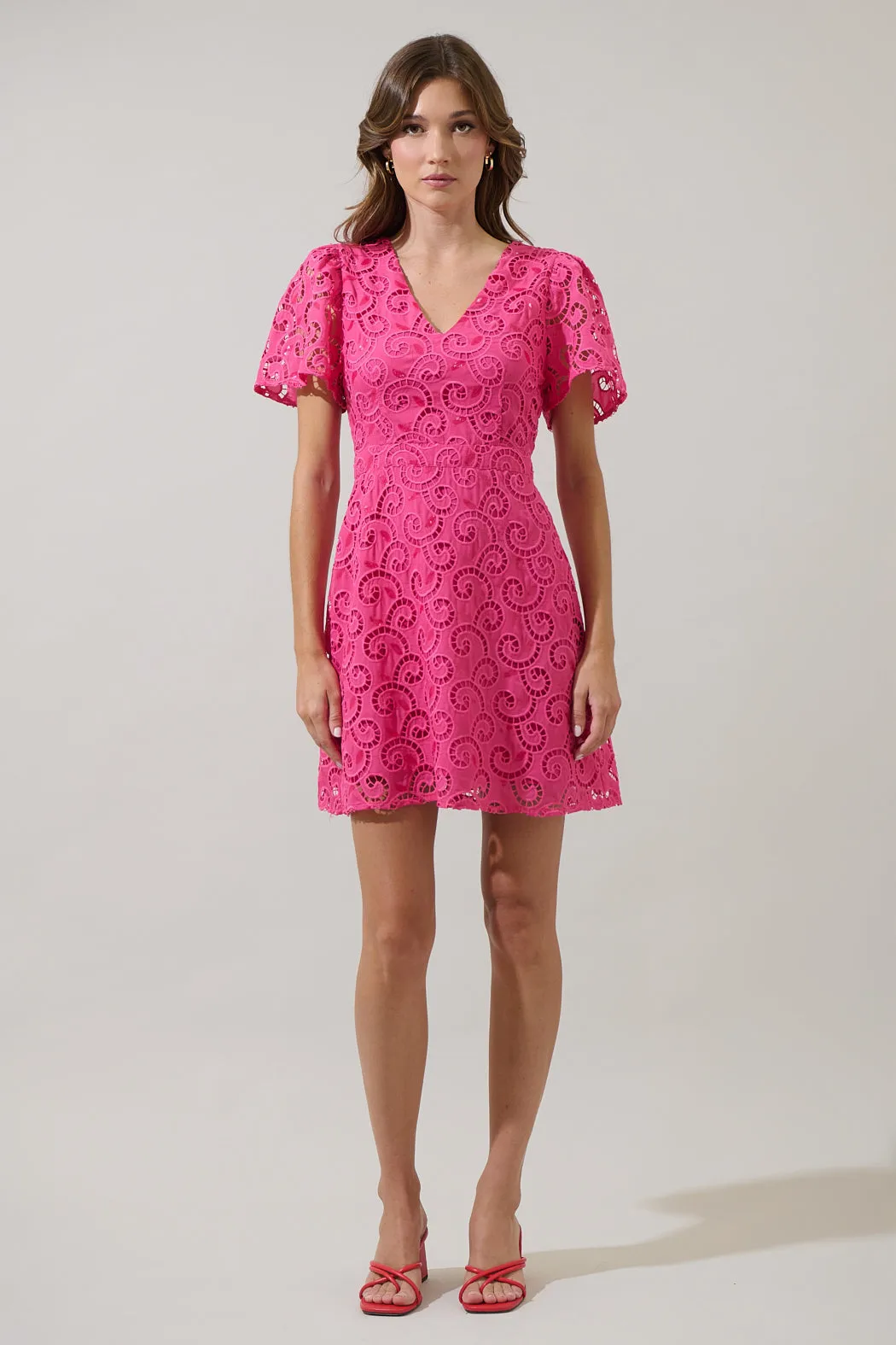 Kathleen Sequin Eyelet Tayla Mini Dress sold by Sugarlips product image thumbnail 4