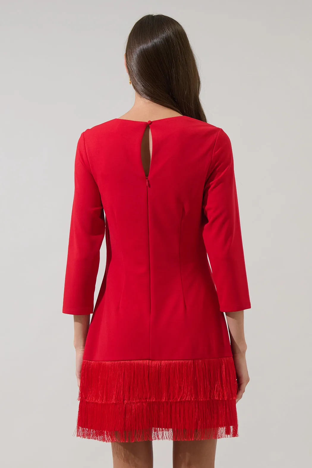 Venetia Fringe Long Sleeve Mini Dress sold by Sugarlips product image thumbnail 3