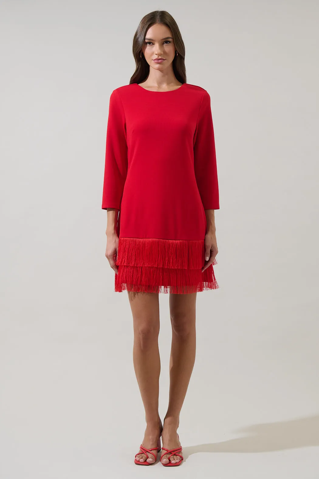 Venetia Fringe Long Sleeve Mini Dress sold by Sugarlips product image thumbnail 5