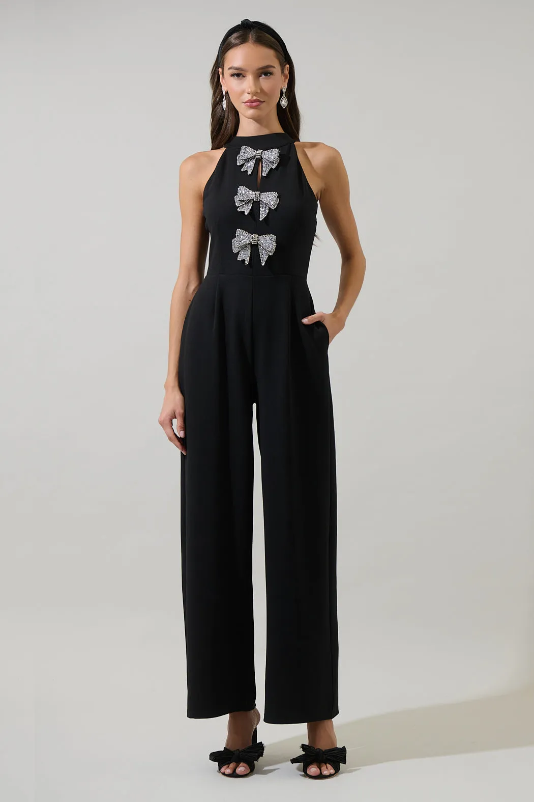 Glow Bow Halter Neck Jumpsuit sold by Sugarlips product image thumbnail 2