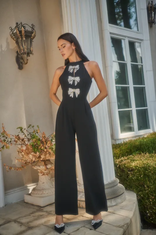 Glow Bow Halter Neck Jumpsuit sold by Sugarlips