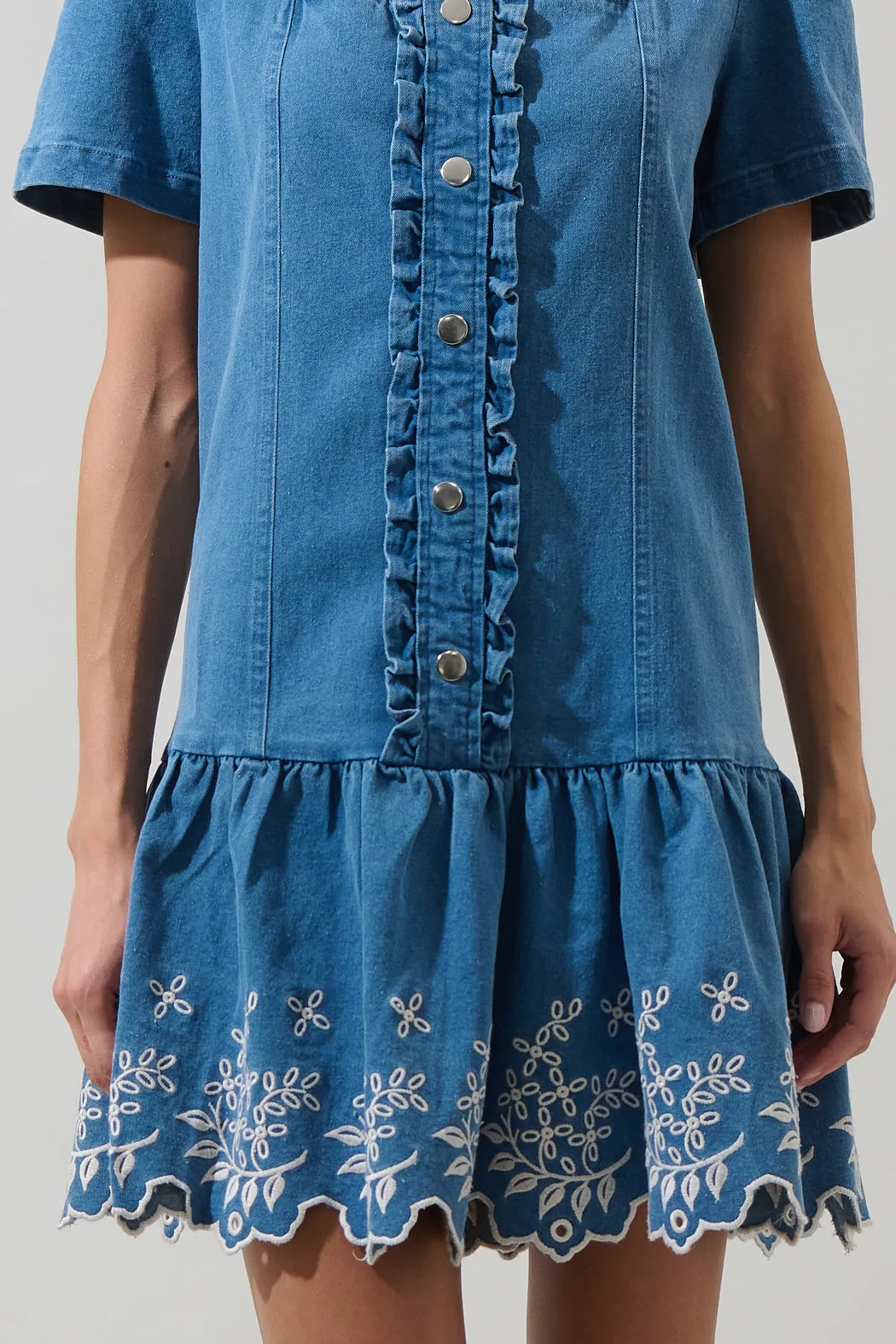 Jamie Denim Embroidered Mini Dress sold by Sugarlips product image thumbnail 5