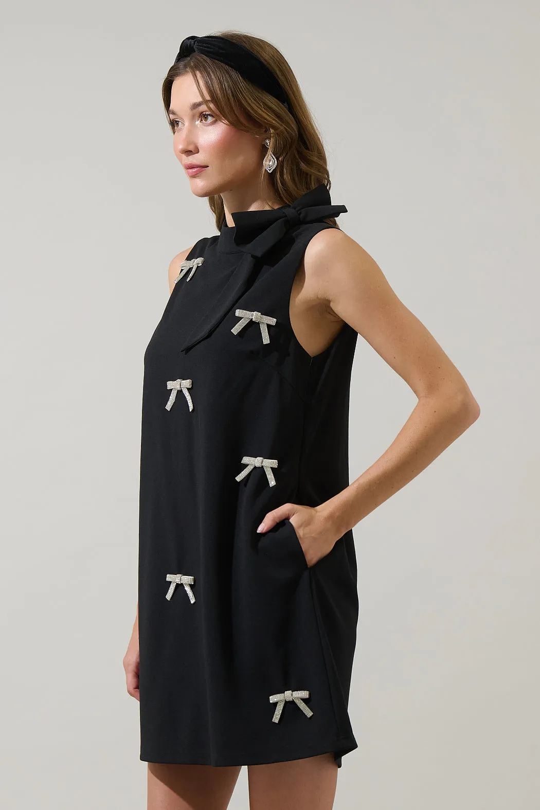 Pamelda Bow Shift Mini Dress sold by Sugarlips product image thumbnail 3