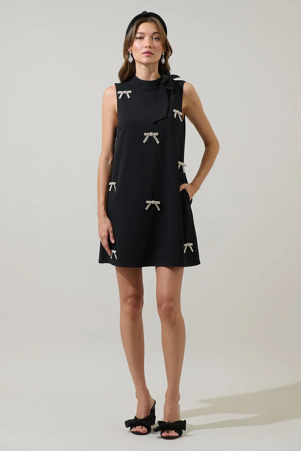 Pamelda Bow Shift Mini Dress sold by Sugarlips product image thumbnail 4