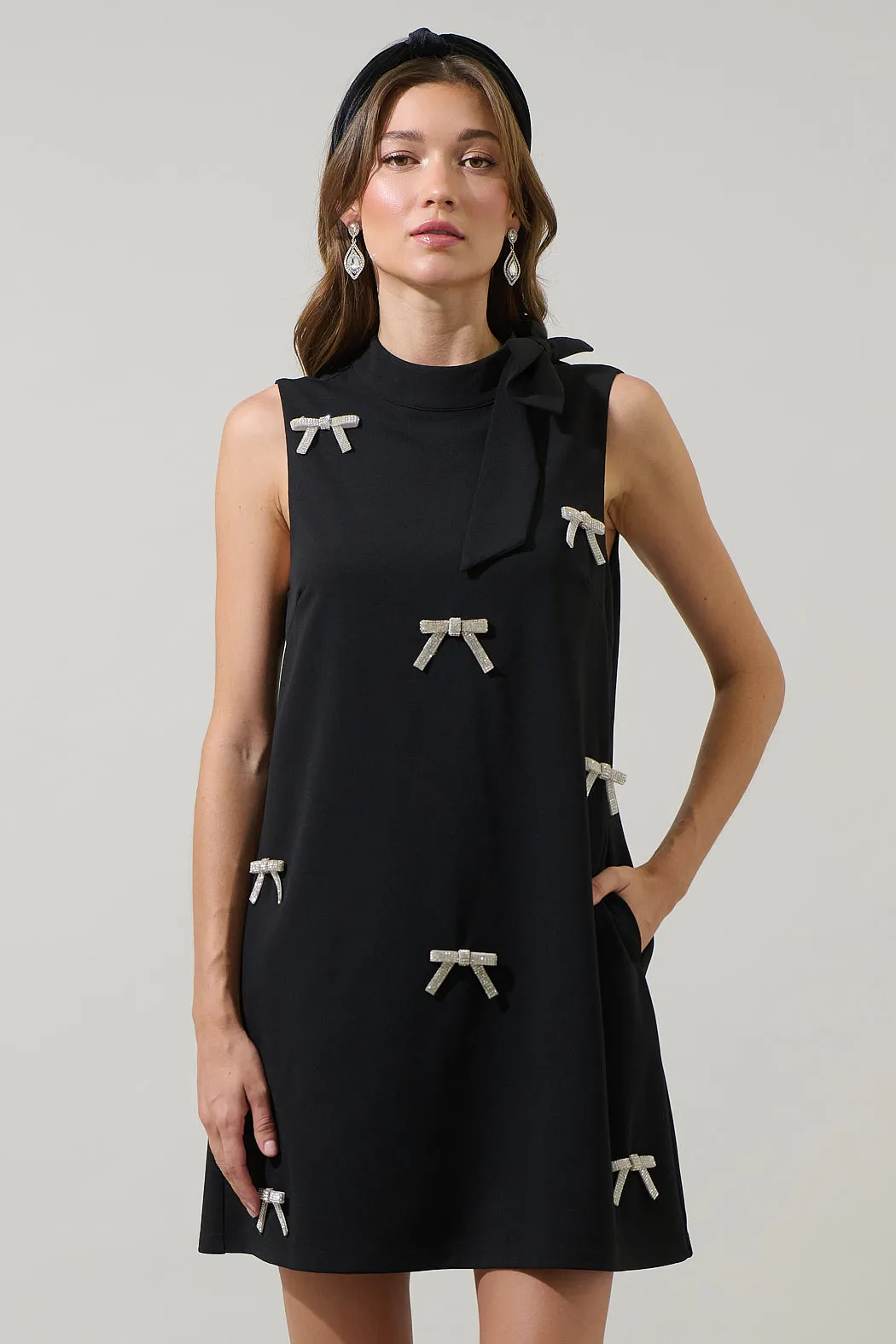 Pamelda Bow Shift Mini Dress sold by Sugarlips