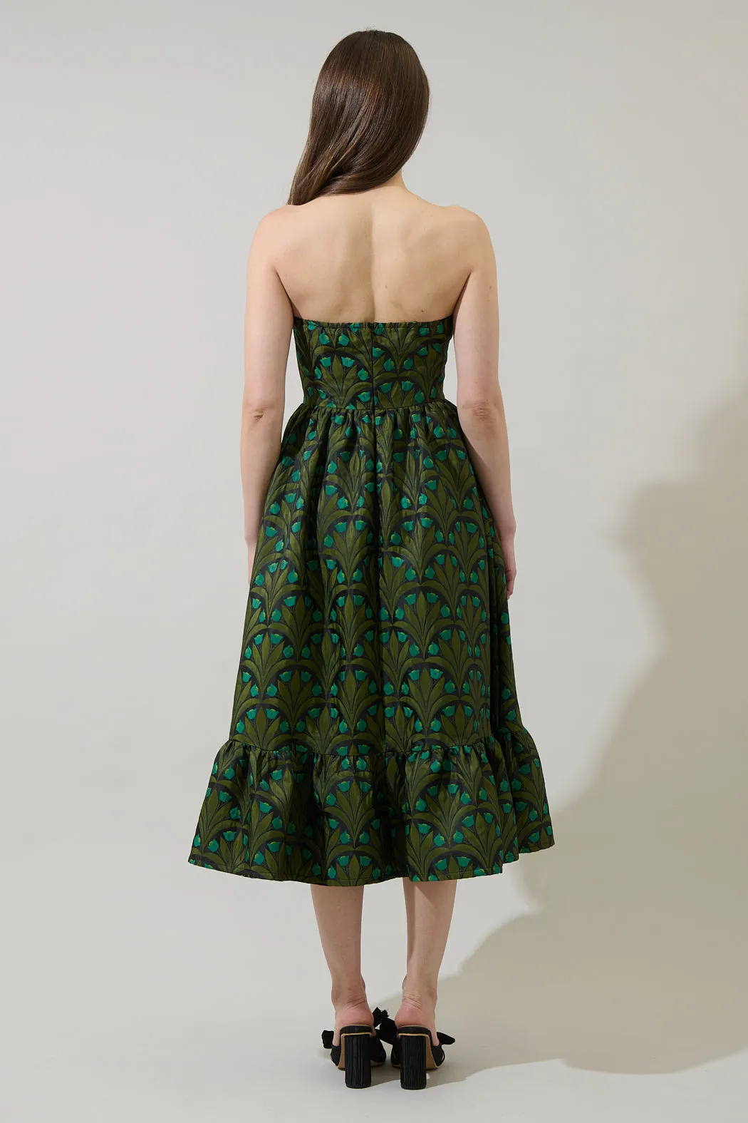 Aurra Jacquard Strapless Midi Dress sold by Sugarlips product image thumbnail 3