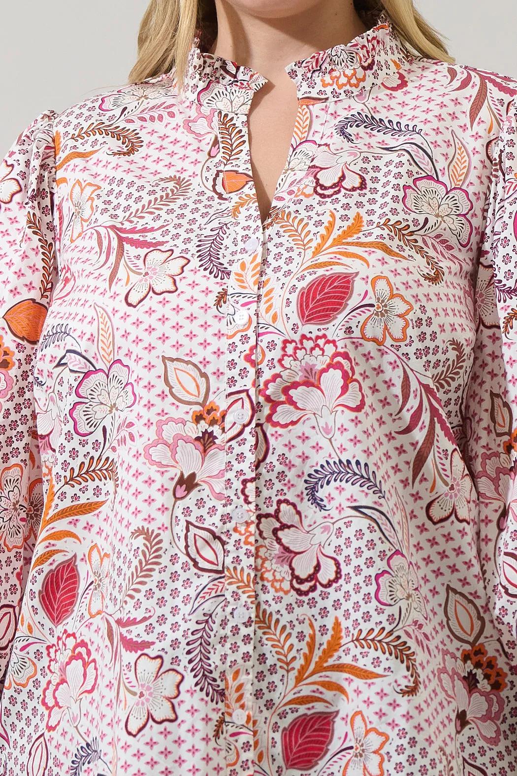 Hendry Floral Ima Button Up Top Curve sold by Sugarlips product image thumbnail 5