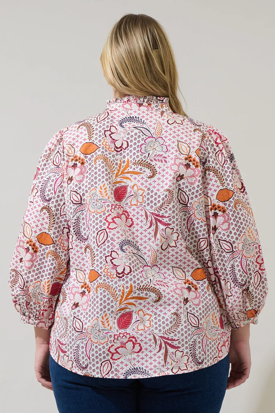 Hendry Floral Ima Button Up Top Curve sold by Sugarlips product image thumbnail 2