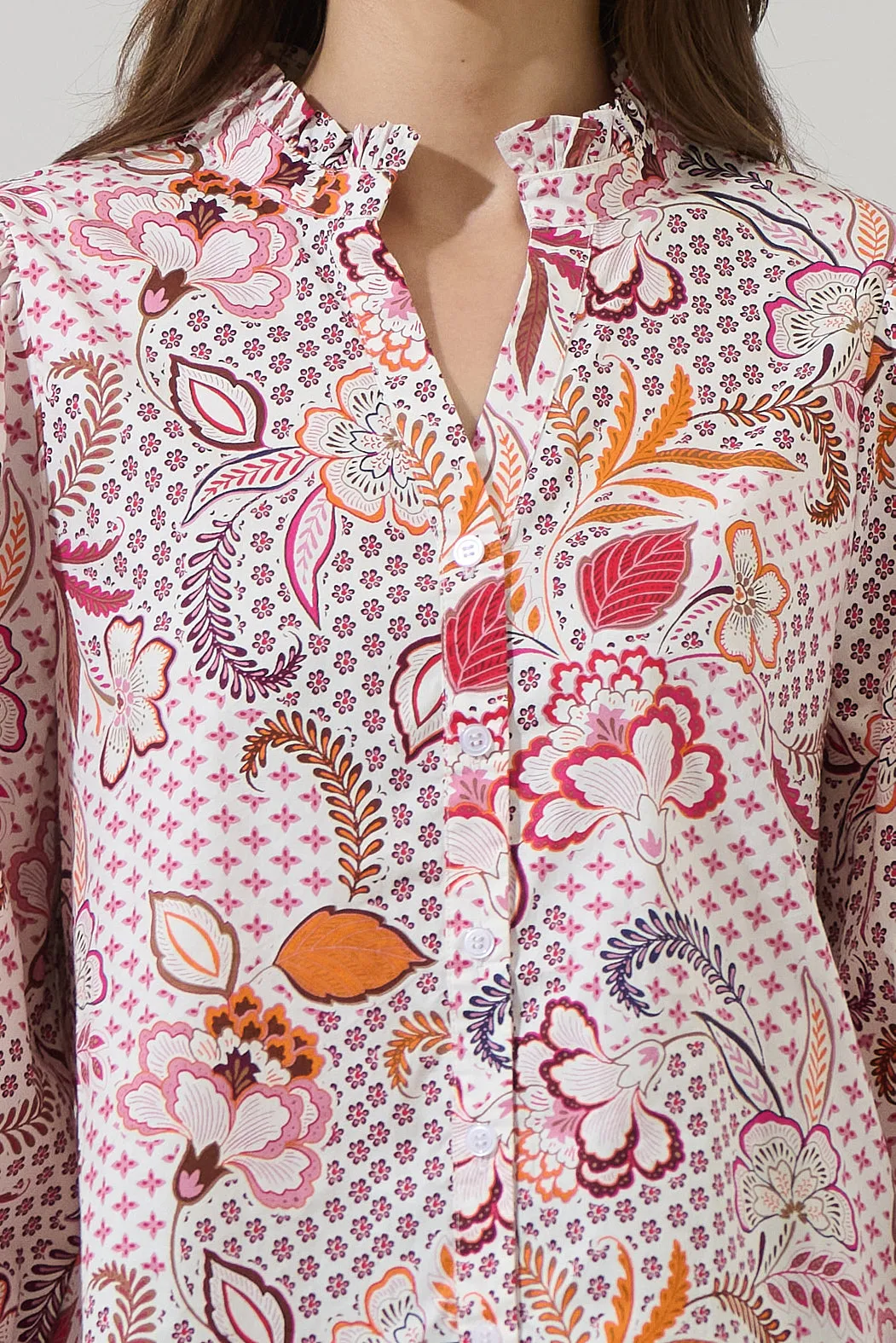 Hendry Floral Ima Button Up Top sold by Sugarlips product image thumbnail 5