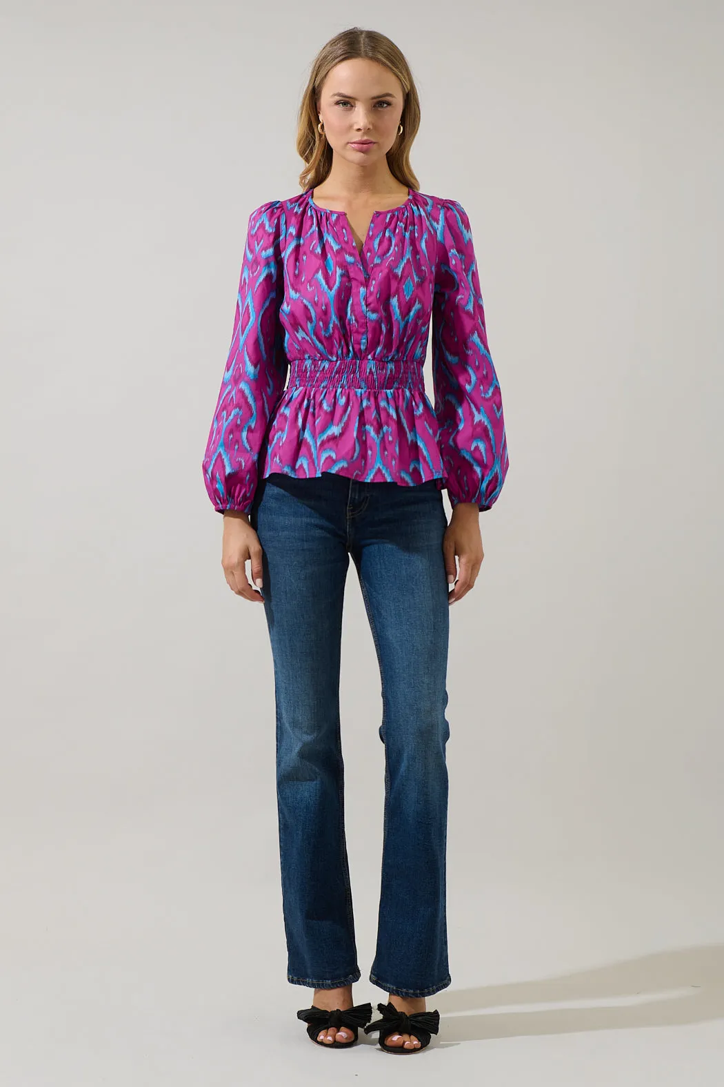 Ivani Abstract Mirana Smocked Top sold by Sugarlips product image thumbnail 4