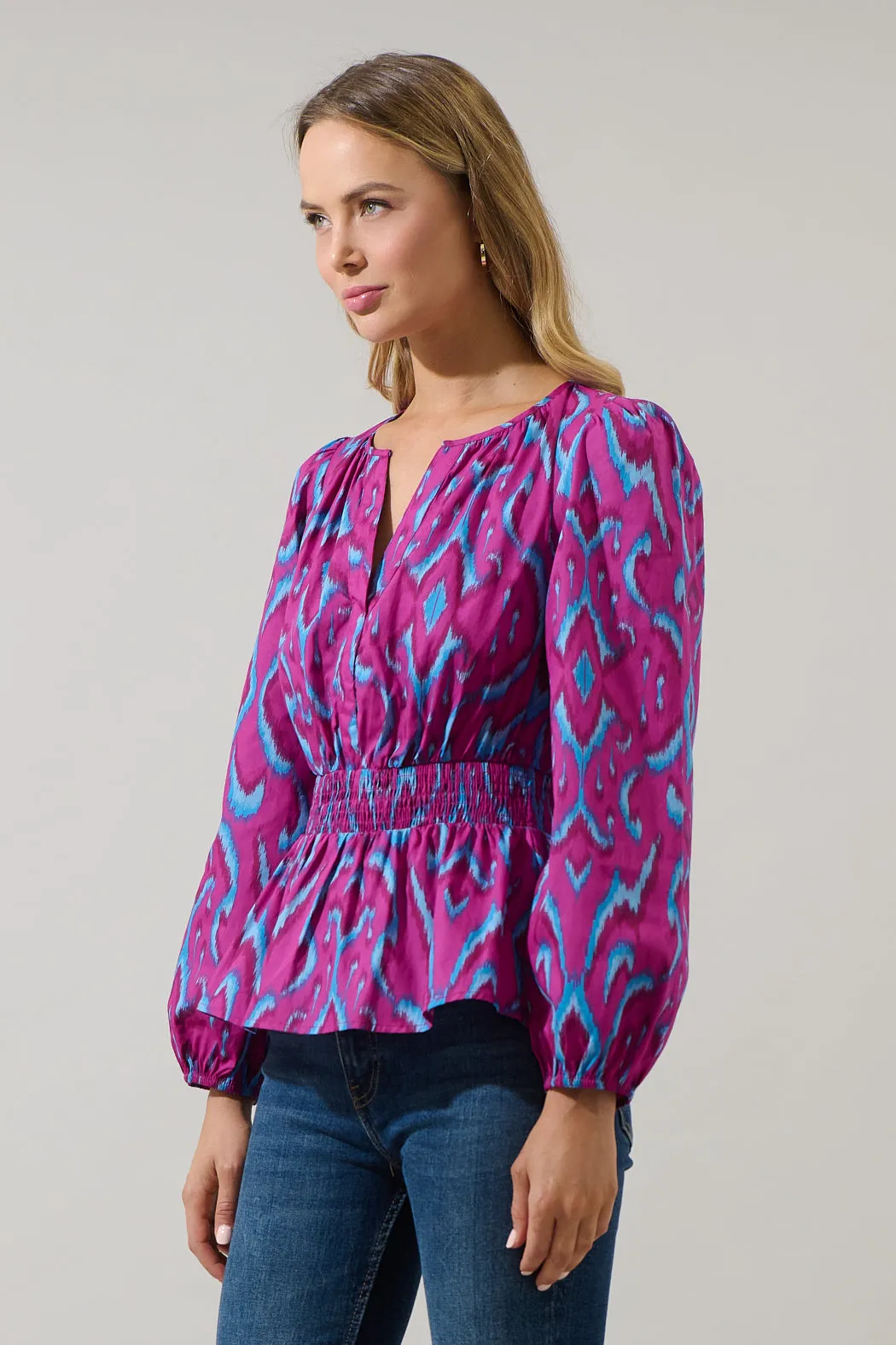 Ivani Abstract Mirana Smocked Top sold by Sugarlips product image thumbnail 3