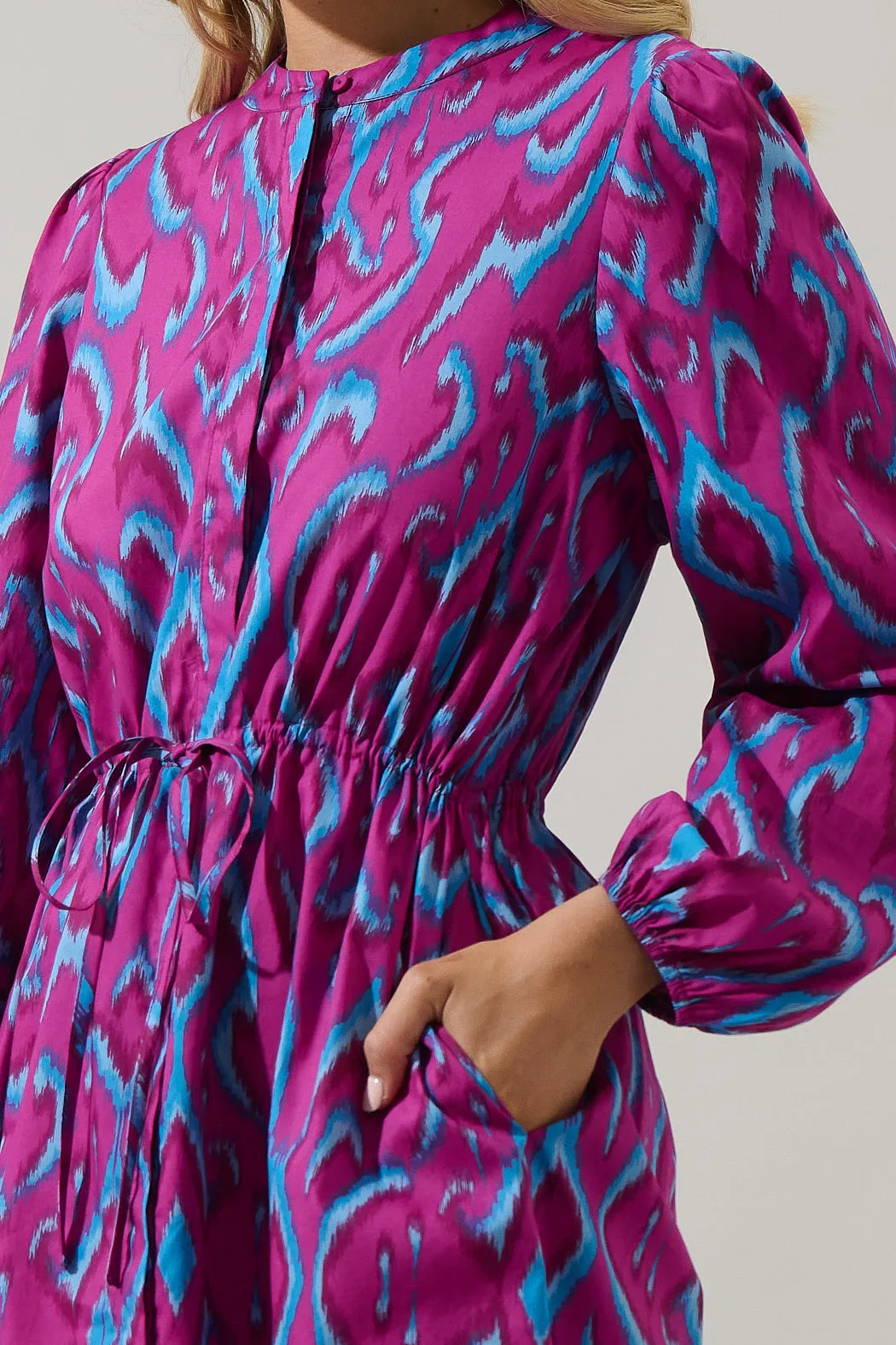 Ivani Abstract Luzma Drawstring Mini Dress sold by Sugarlips product image thumbnail 5