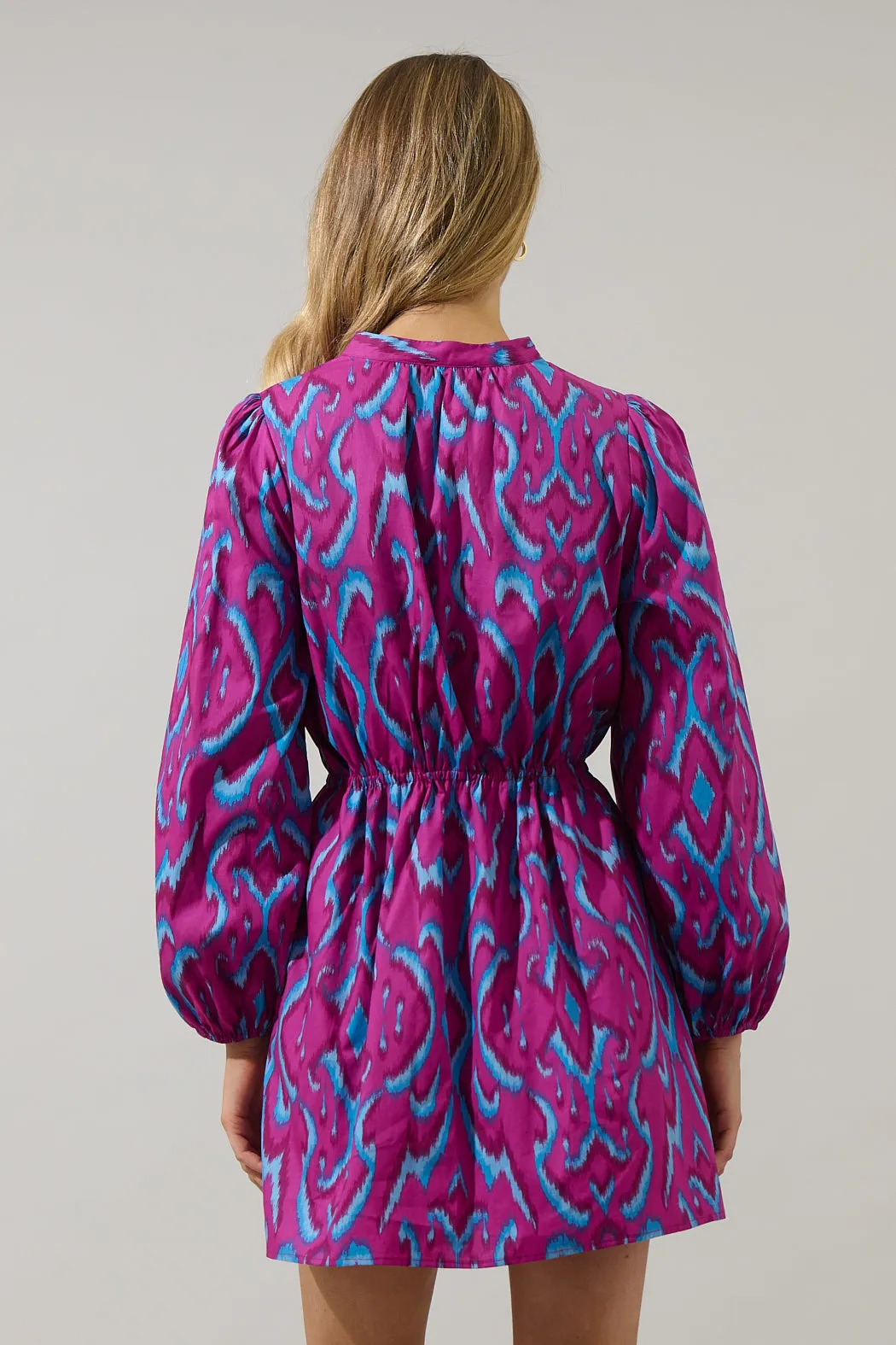 Ivani Abstract Luzma Drawstring Mini Dress sold by Sugarlips product image thumbnail 2