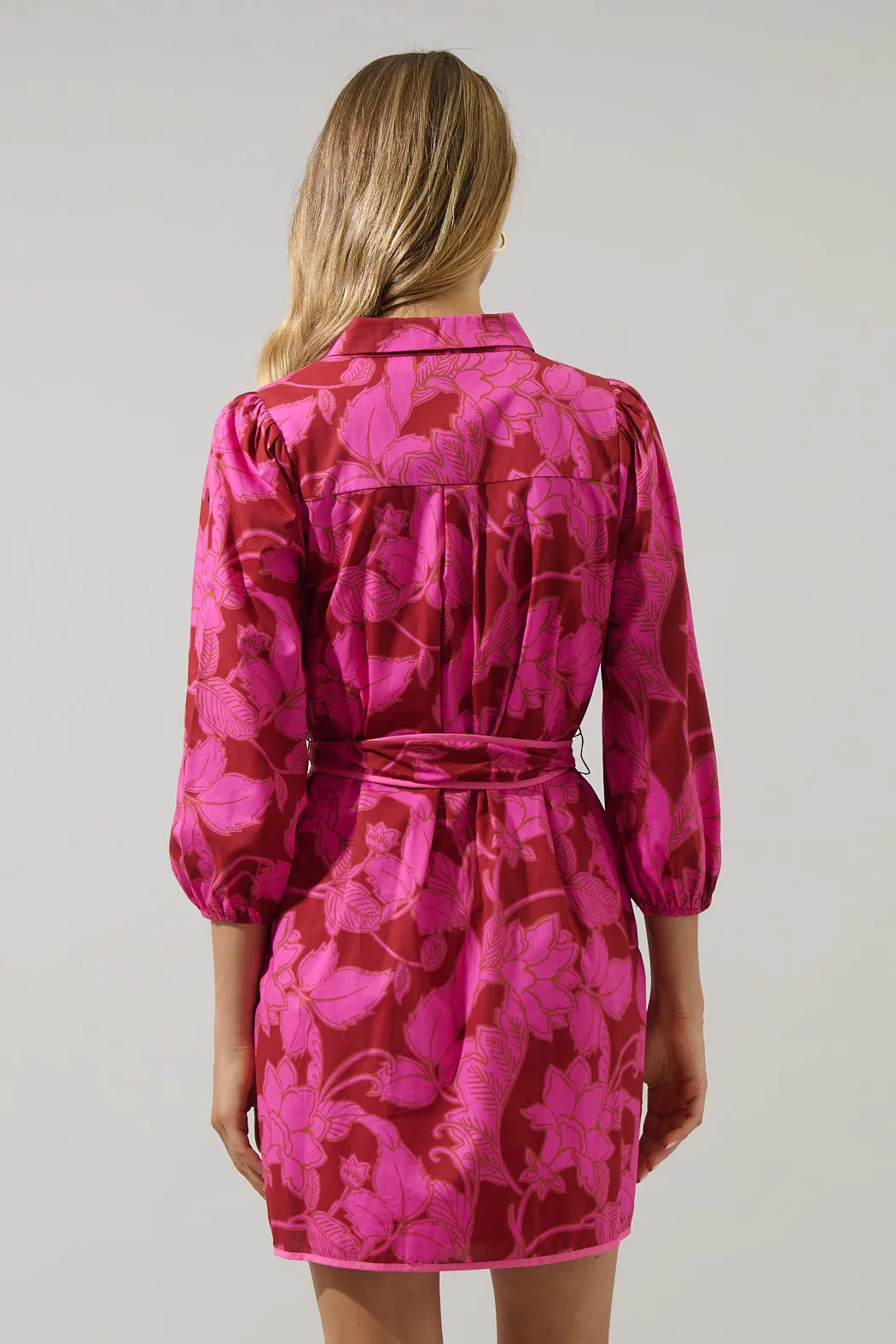 Craney Floral Ravan Collared Mini Dress sold by Sugarlips product image thumbnail 2