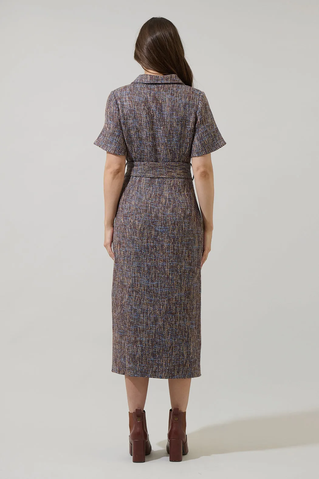 Serah Tweed Button Up Midi Dress sold by Sugarlips product image thumbnail 2