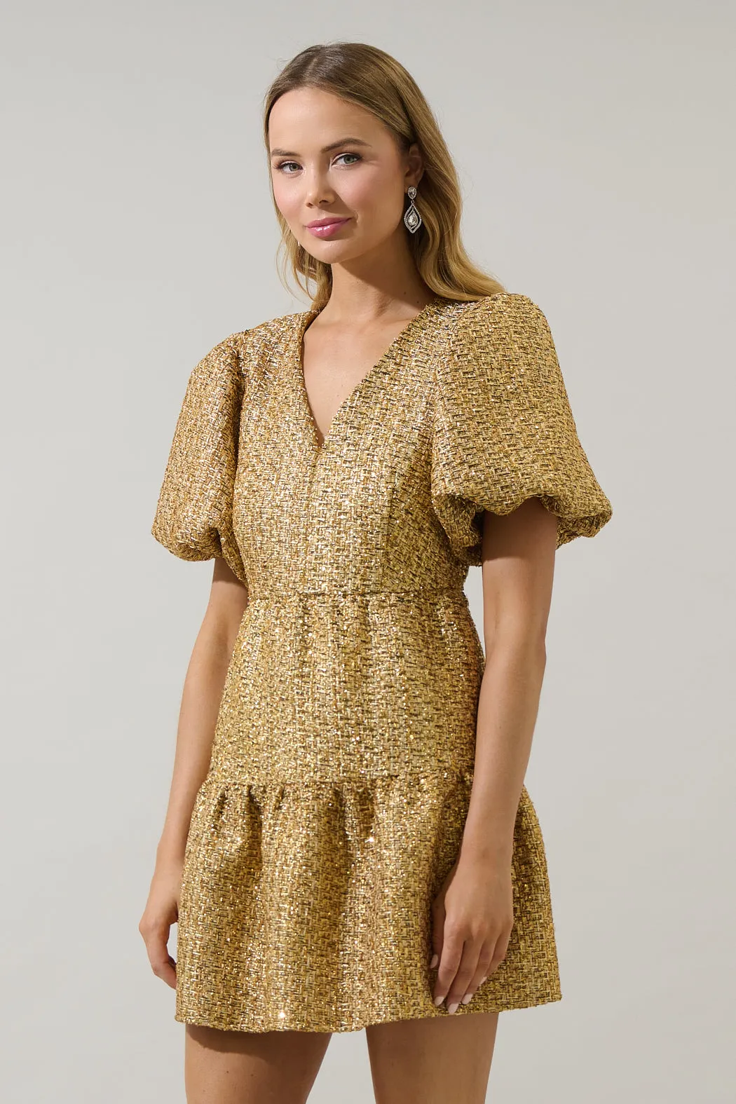 Tamary Tweed May Tiered Mini Dress sold by Sugarlips product image thumbnail 3