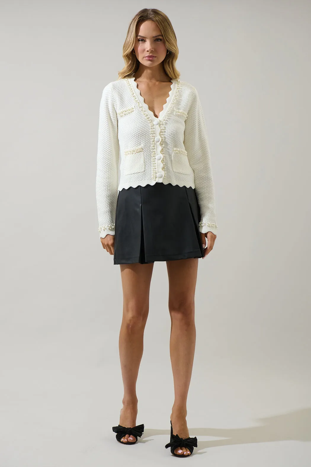 Yania Scallop Pearl Cardigan sold by Sugarlips product image thumbnail 4