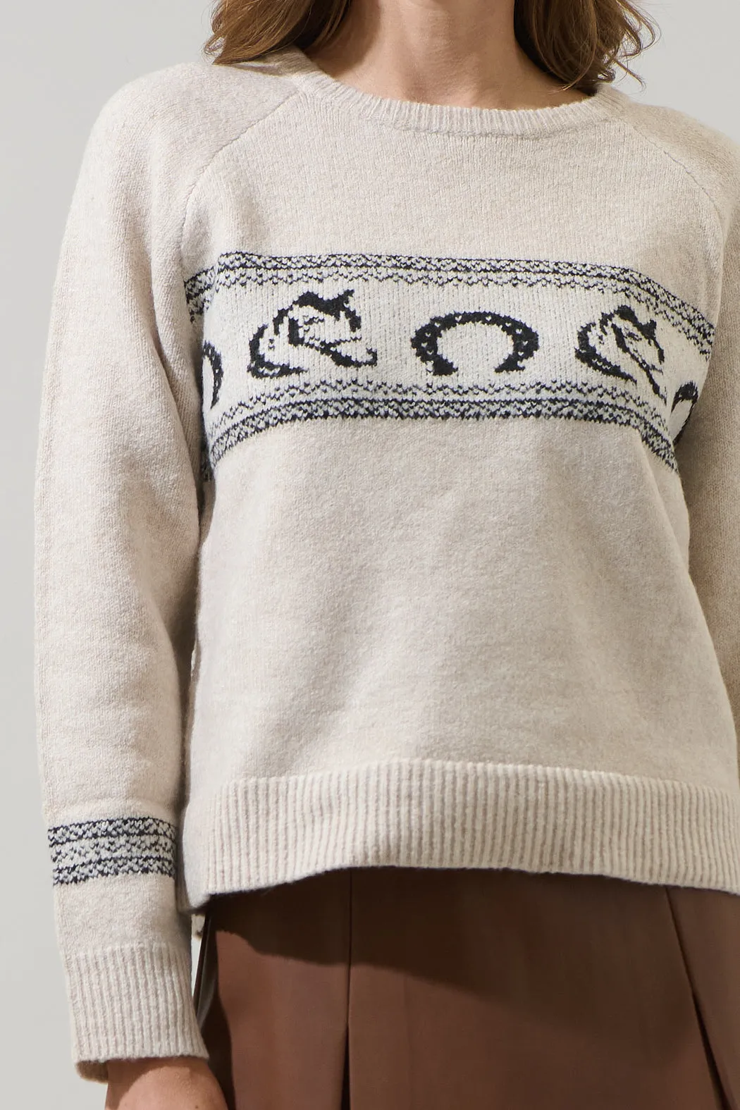 Camelot Horse Raglan Sleeve Sweater sold by Sugarlips product image thumbnail 5