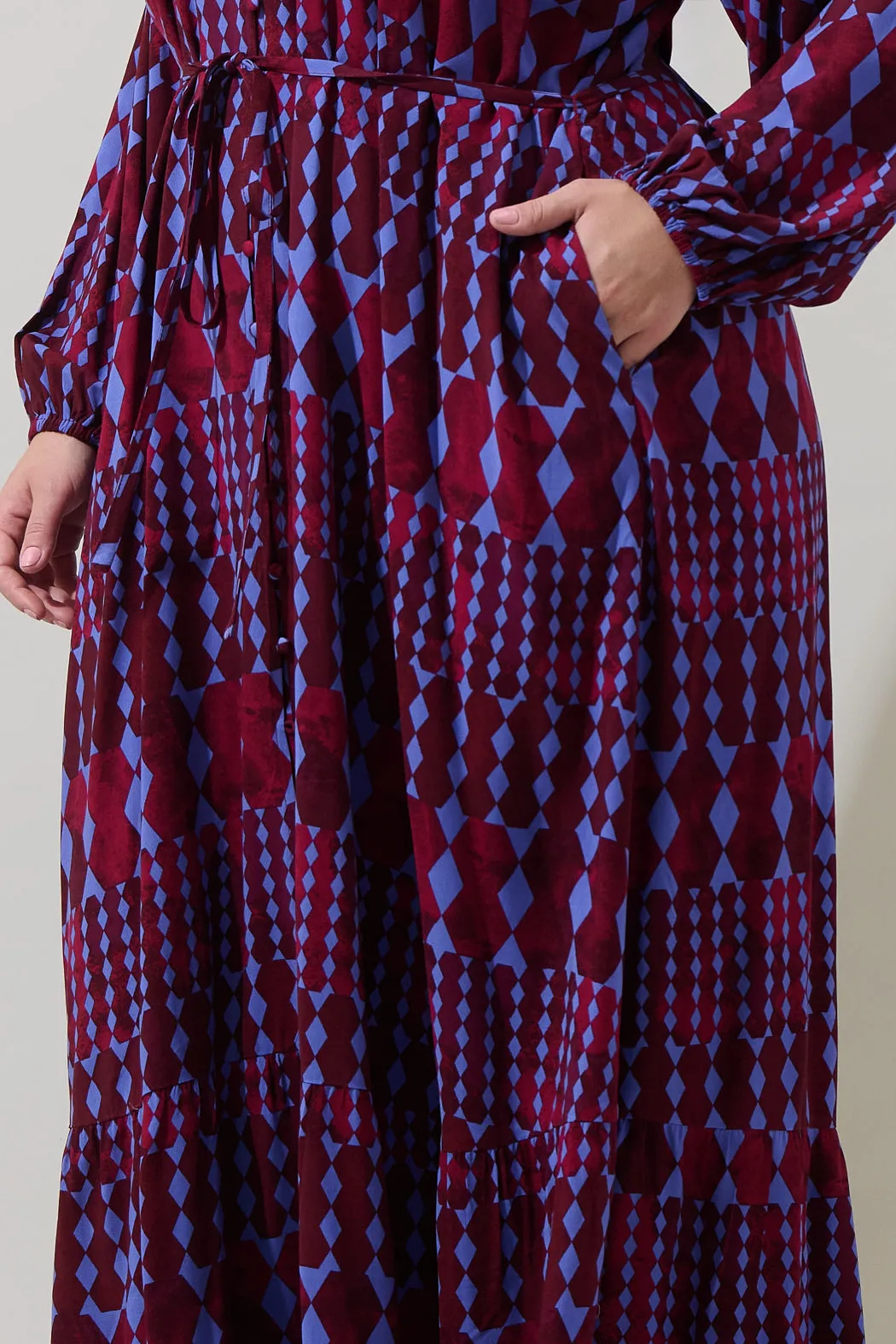Ramsay Abstract Larrie Button Down Maxi Dress Curve sold by Sugarlips product image thumbnail 4