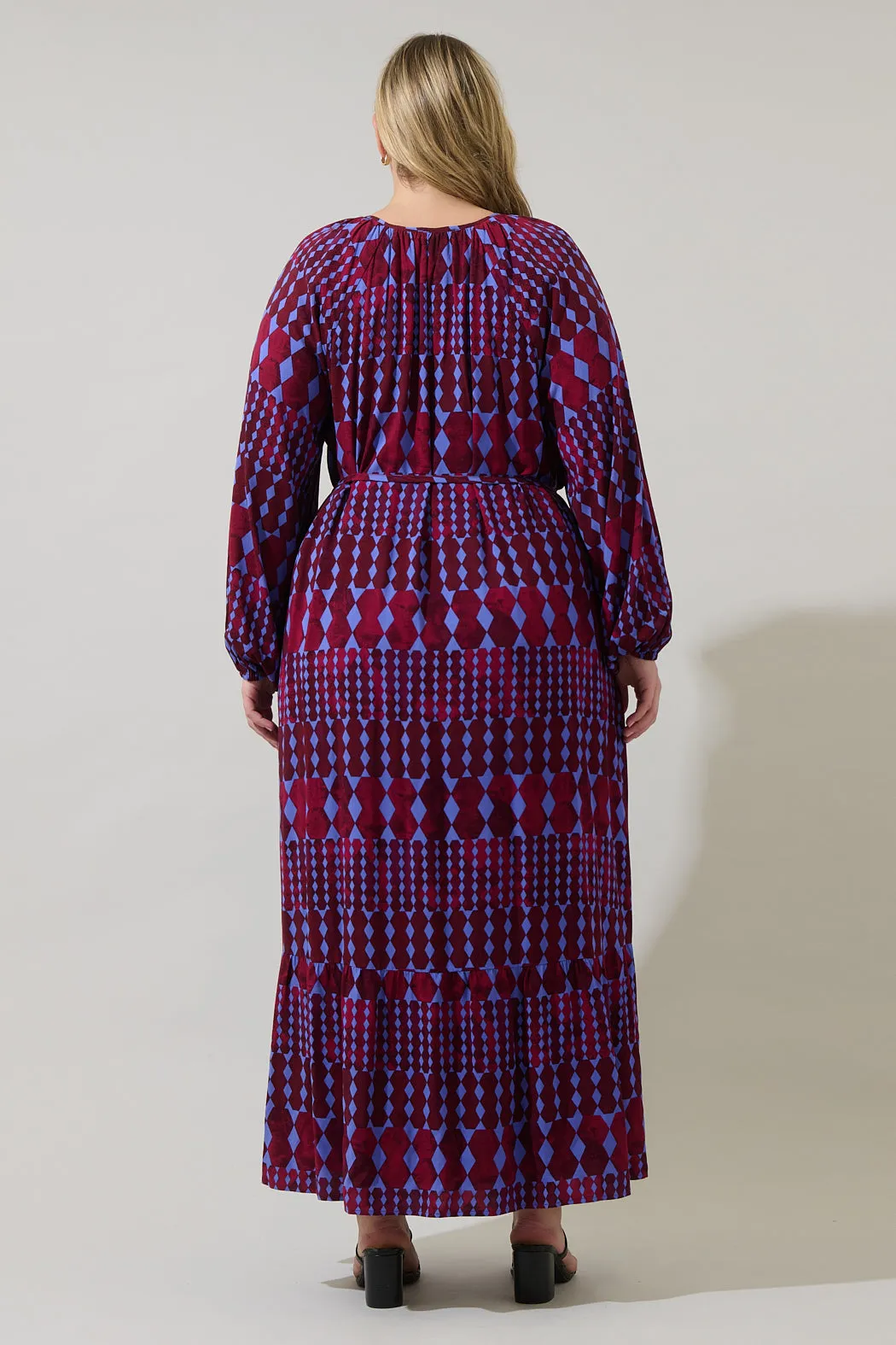 Ramsay Abstract Larrie Button Down Maxi Dress Curve sold by Sugarlips product image thumbnail 2